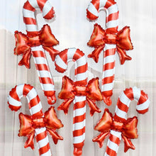 Load image into Gallery viewer, Uninflanted 5pc Candy Cane Decor Balloons
