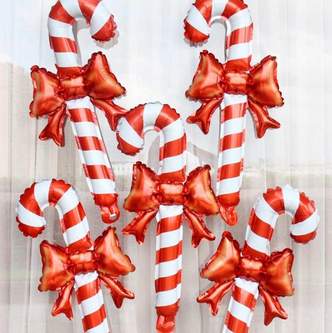 Uninflanted 5pc Candy Cane Decor Balloons