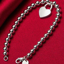 Load image into Gallery viewer, 925 Silver Plated Heart Beads Bracelet
