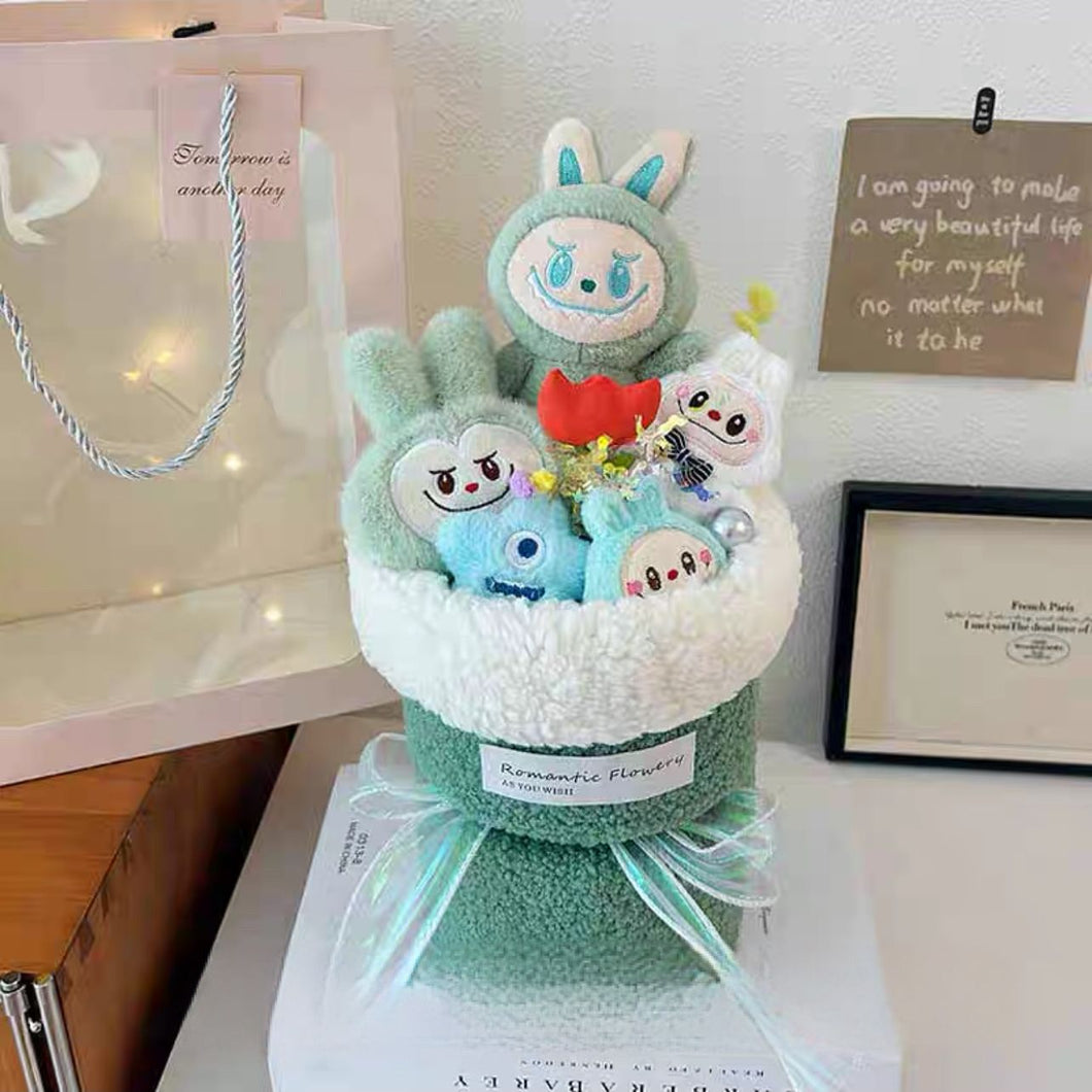 Labubu Green Plush Toy Bouquet