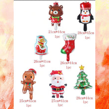 Load image into Gallery viewer, Uninflanted 7pc Christmas Decoration Balloons
