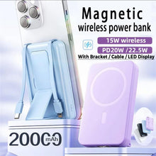 Load image into Gallery viewer, Blue Magnetic Portable Charger Power Bank 20,000 mAH
