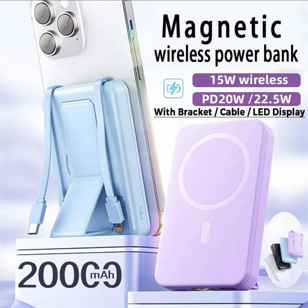 Blue Magnetic Portable Charger Power Bank 20,000 mAH