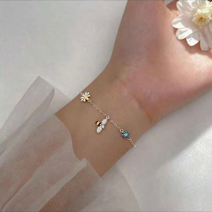 Flower & Bees Series Bracelet S925 Sterling Silver