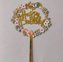 Load image into Gallery viewer, Happy Birthday Garden Bouquet/ Cake Topper
