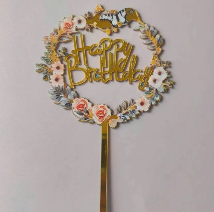 Happy Birthday Garden Bouquet/ Cake Topper