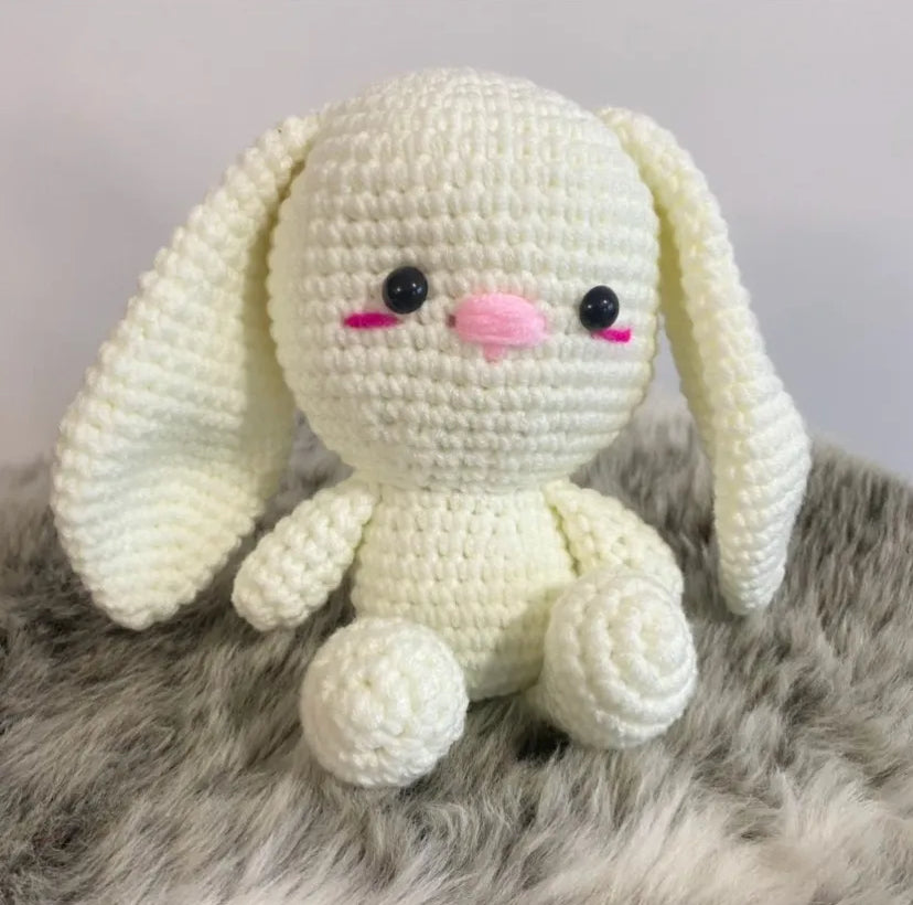 Handmade Cream Crochet Bunny – 33 Petals & Co.