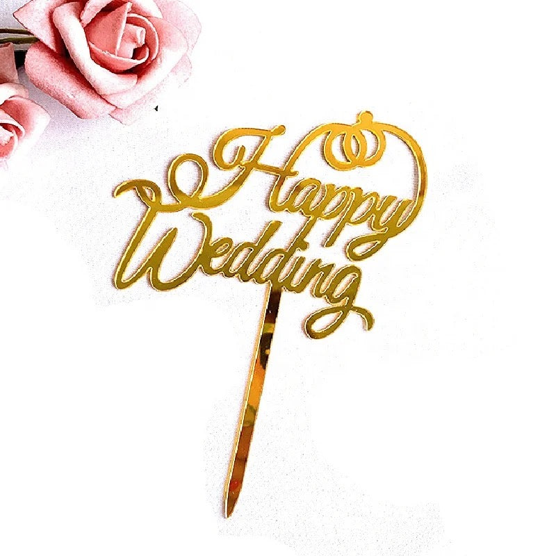 Happy Wedding Cake/Bouquet Topper