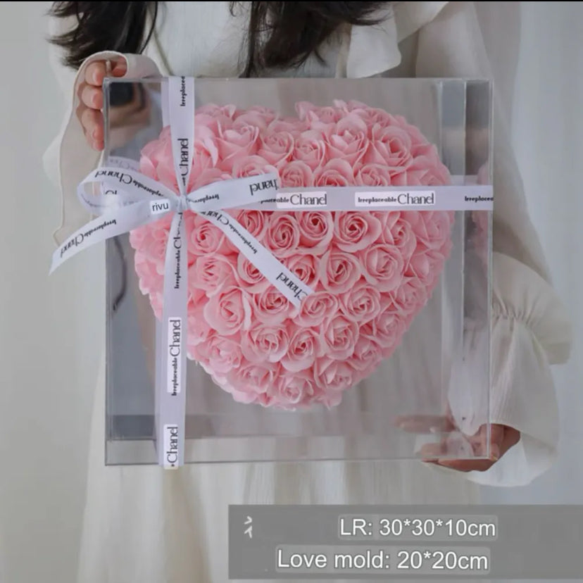 Pink Heart Artificial Soap Box