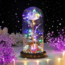 Load image into Gallery viewer, White Enchanted Rose Glass Dome with Couple Kiss
