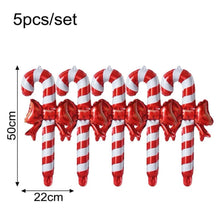 Load image into Gallery viewer, Uninflanted 5pc Candy Cane Decor Balloons
