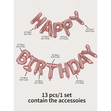 Load image into Gallery viewer, 13 Pc Rose Gold Birthday Decorative Balloon
