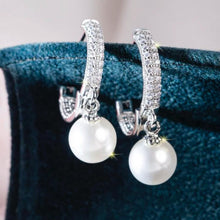 Load image into Gallery viewer, Cubic Zirconia Pearl Drop Earring
