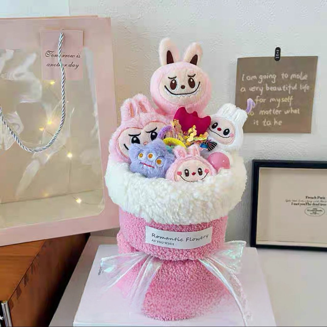 Labubu Pink Plush Toy Bouquet